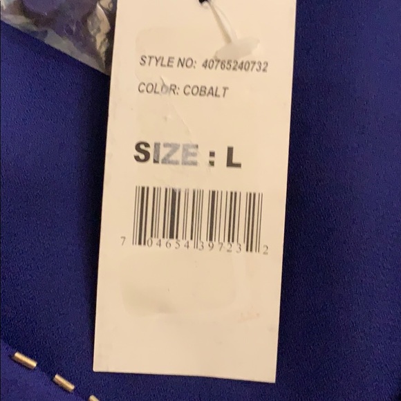 NWT Rampage cobalt blue w/brass trim top - Picture 5 of 7